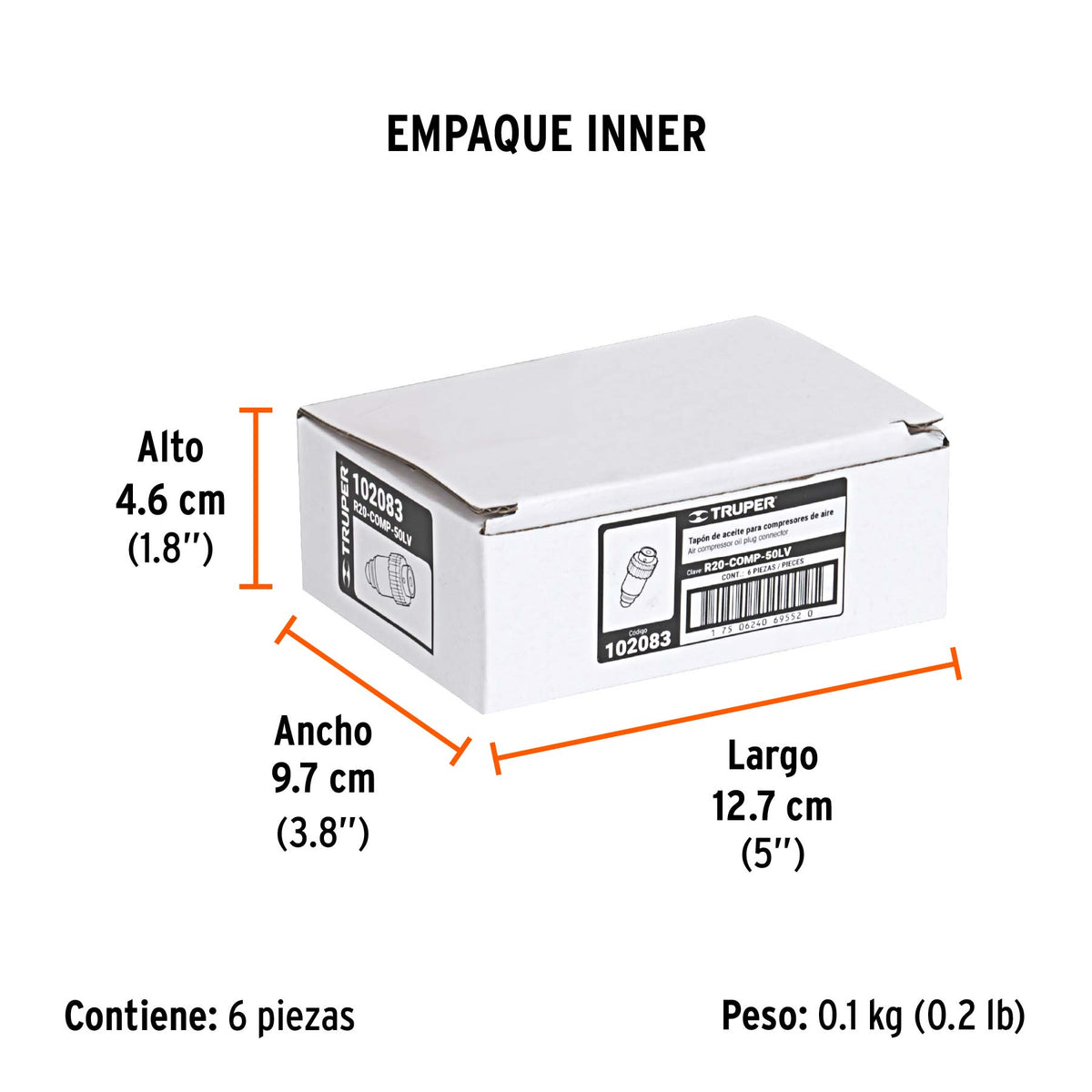 Tapón de aceite para compresores Grupo 8, TRUPER, Truper, SKU 102083 — vista 6