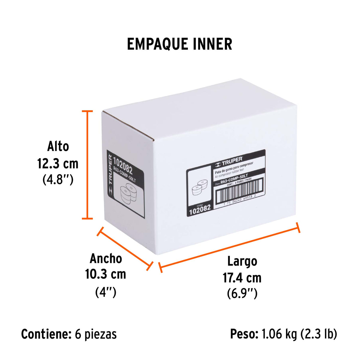 2 patas de goma para compresores Grupo 6, TRUPER, Truper, SKU 102082 — vista 6