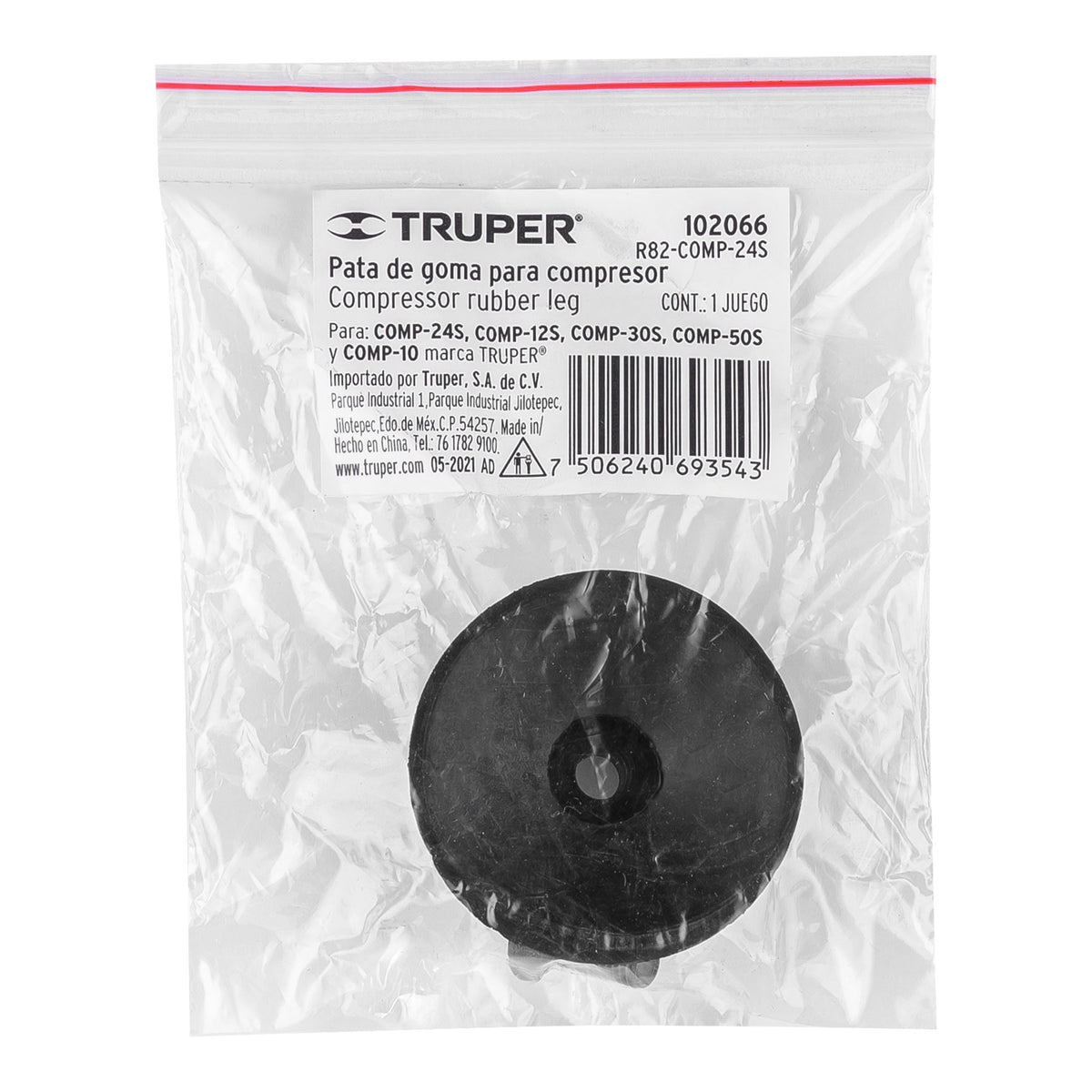1 pata de goma para compresores Grupo 7, TRUPER, Truper, SKU 102066 — vista 2