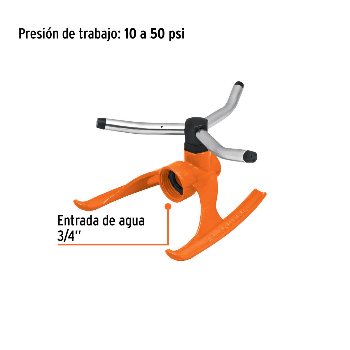 Aspersor b/metálica giratorio 3 brazos de aluminio, TRUPER, Truper, SKU 10303 — vista 4