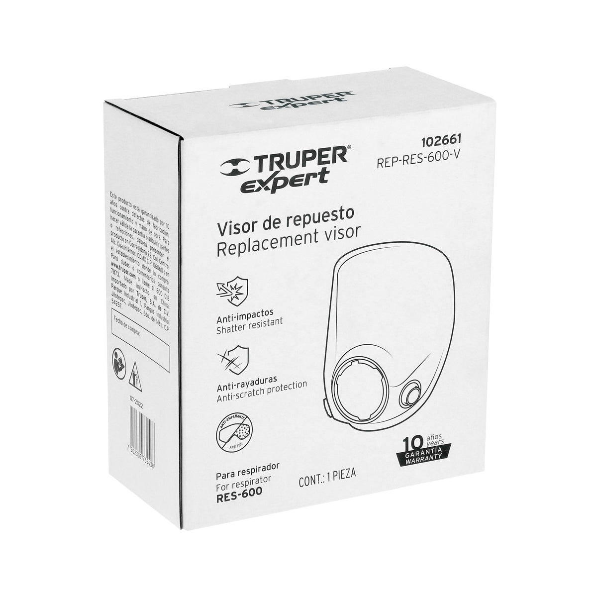 Visor de repuesto para respirador RES-600, TRUPER — foto oficial 2