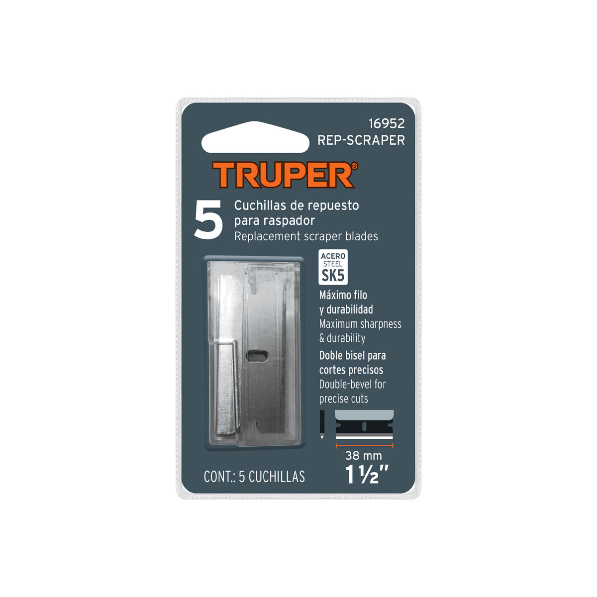 REPUESTO P/ RASPADOR RASP-2  BLISTER C/ 5 PIEZAS    REP-SCRAPER
