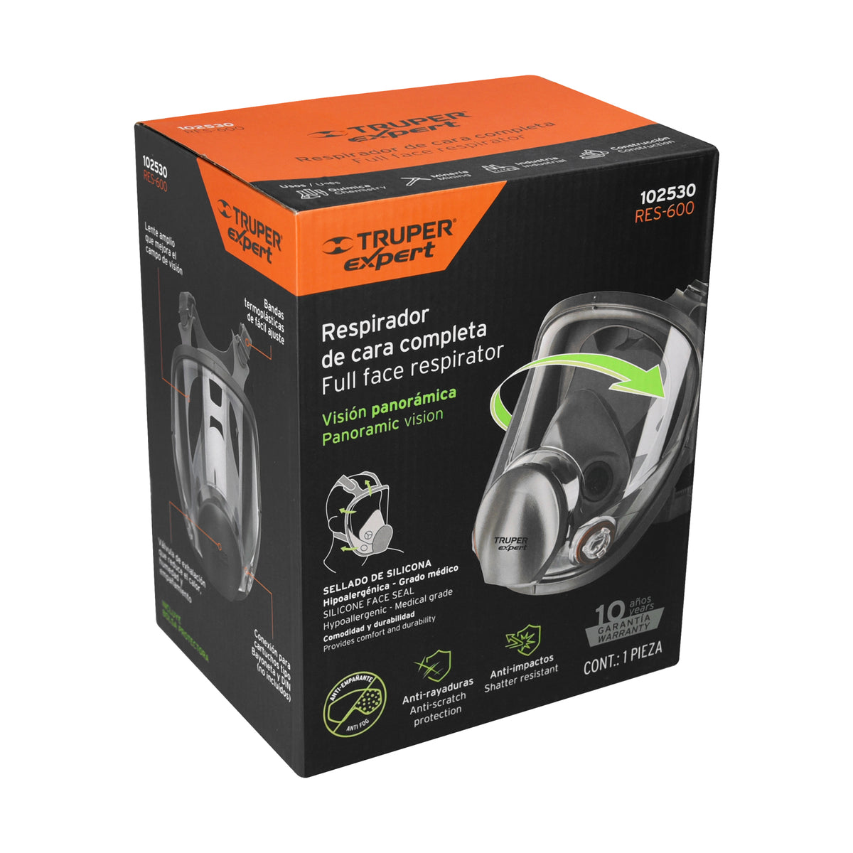 Respirador de cara completa, reutilizable, TRUPER EXPERT, Expert, SKU 102530 — vista 2