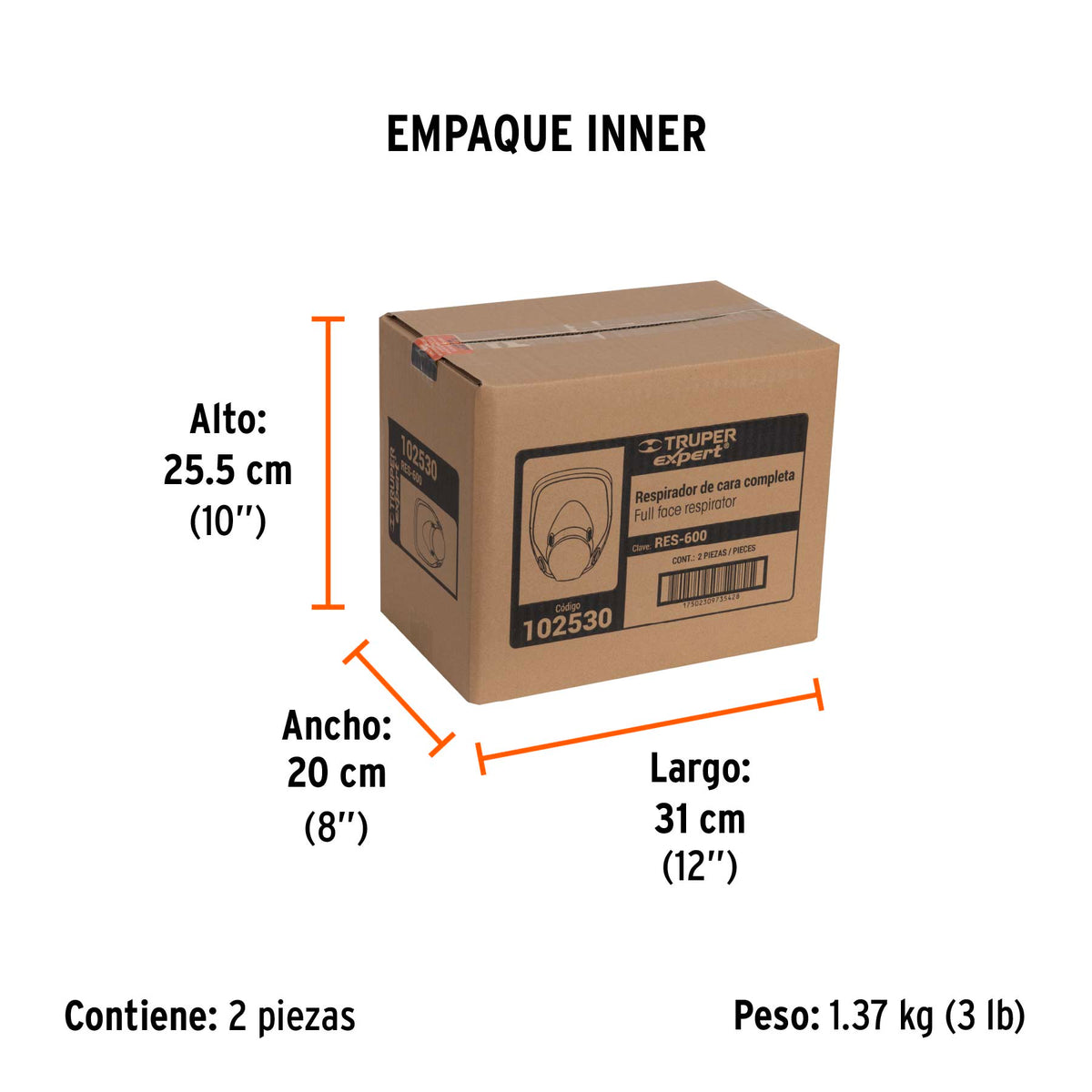Respirador de cara completa, reutilizable, TRUPER EXPERT, Expert, SKU 102530 — vista 6