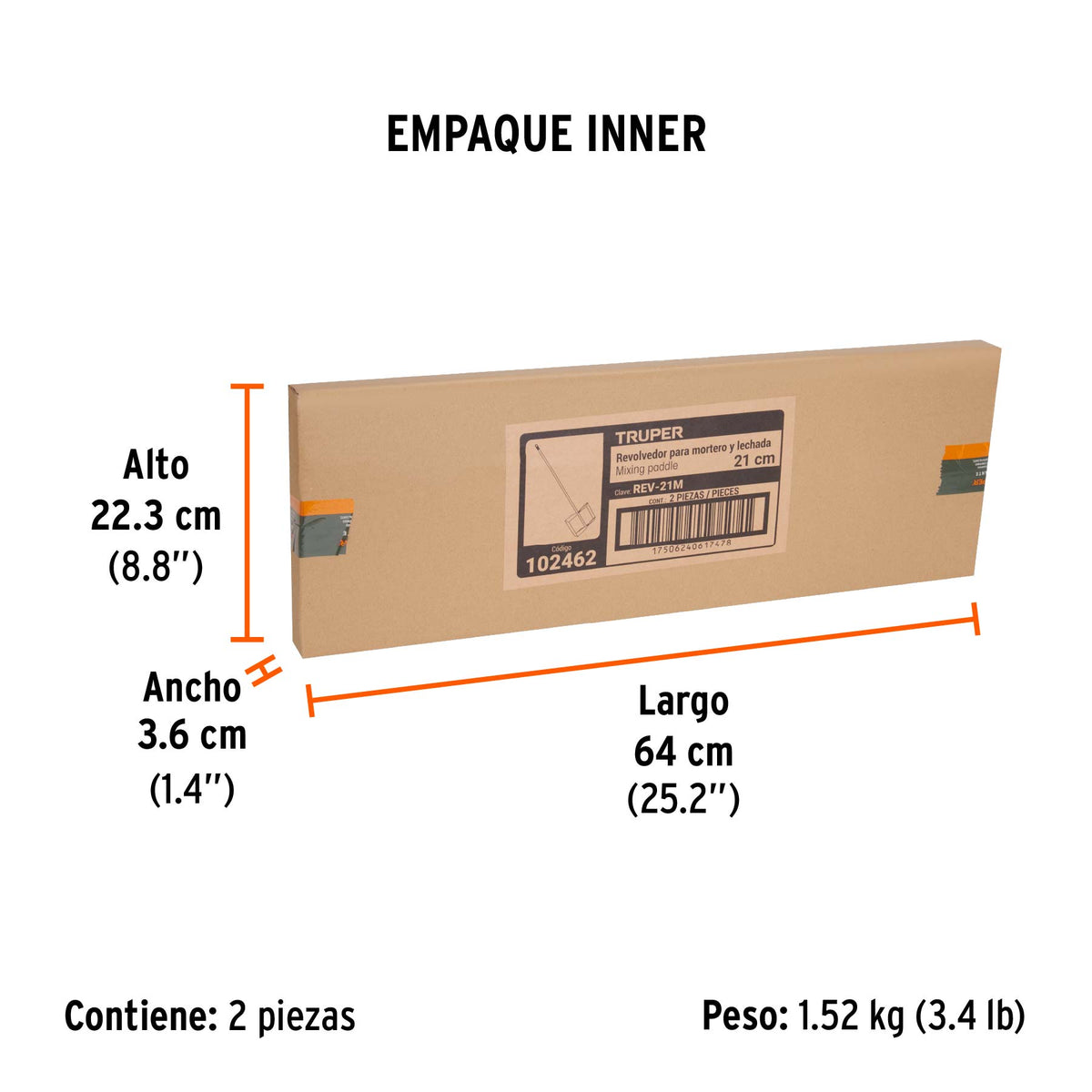 Revolvedor para mortero, 210mm de diámetro, TRUPER, Truper, SKU 102462 — vista 6