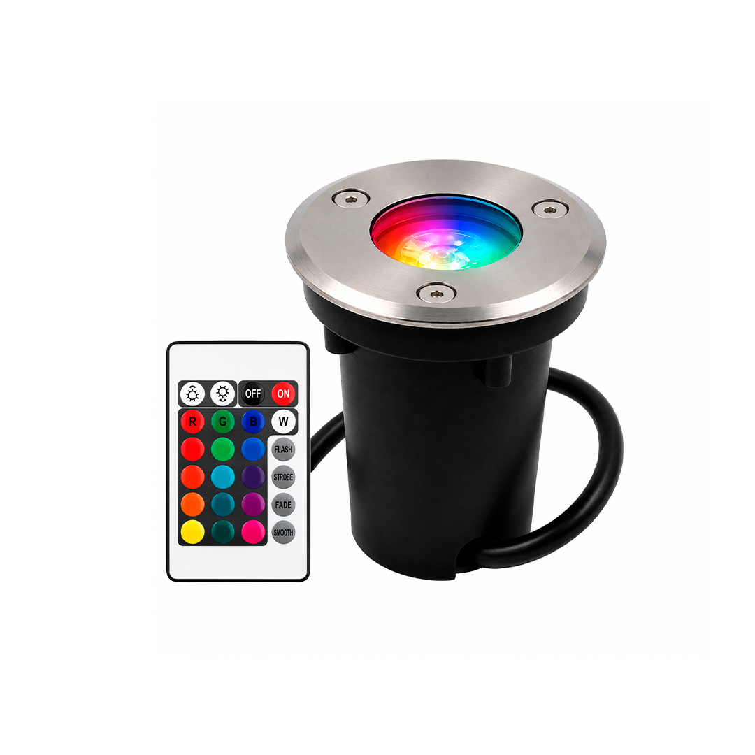 EMPOTRADO PISO 1W RGB MULTICOLOR CON CONTROL REMOTO MUNDO LUCIDO EMP1RGB