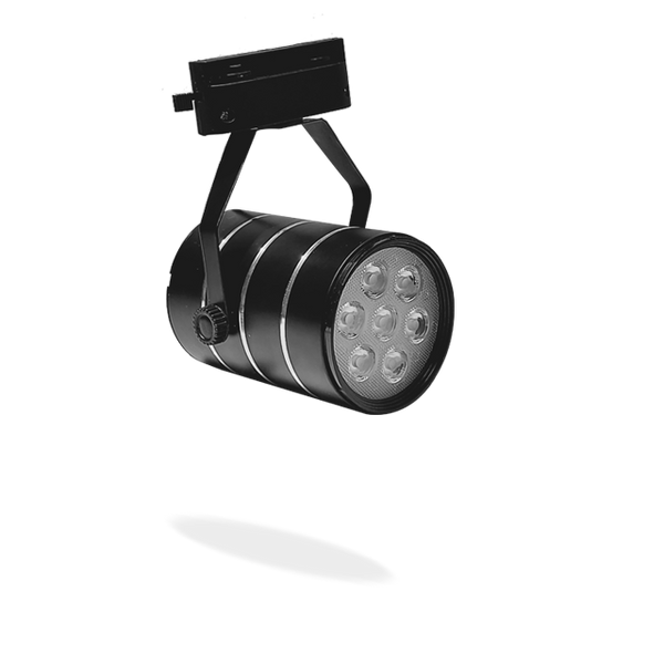 SPOT LUMINARIA LED PARA RIEL 7W 45K (NEGRO) (MUNDO LUCIDO)