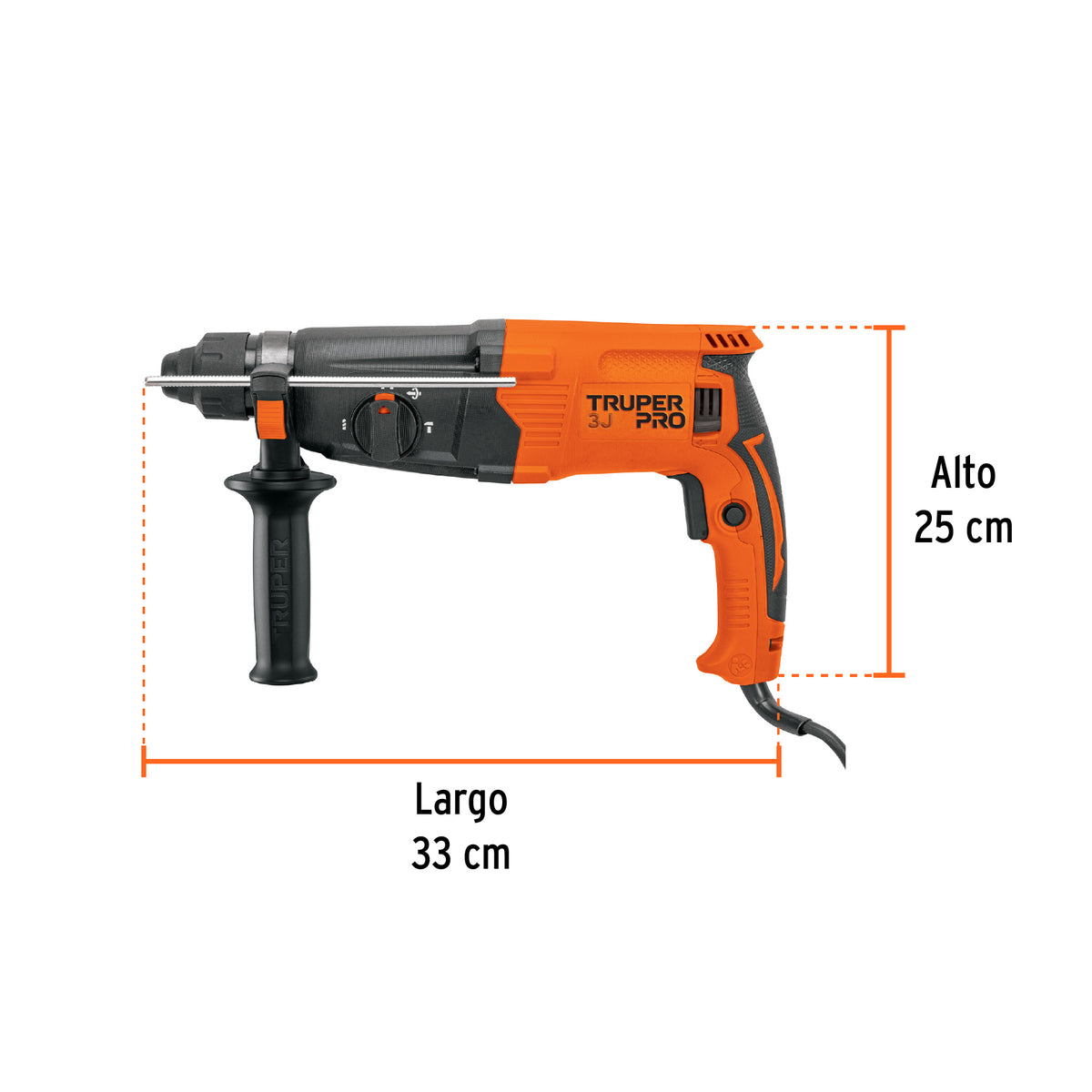 Rotomartillo SDS Plus/destornillador 3.2 J, 800W, TRUPER PRO, Truper, SKU 103066 — vista 4