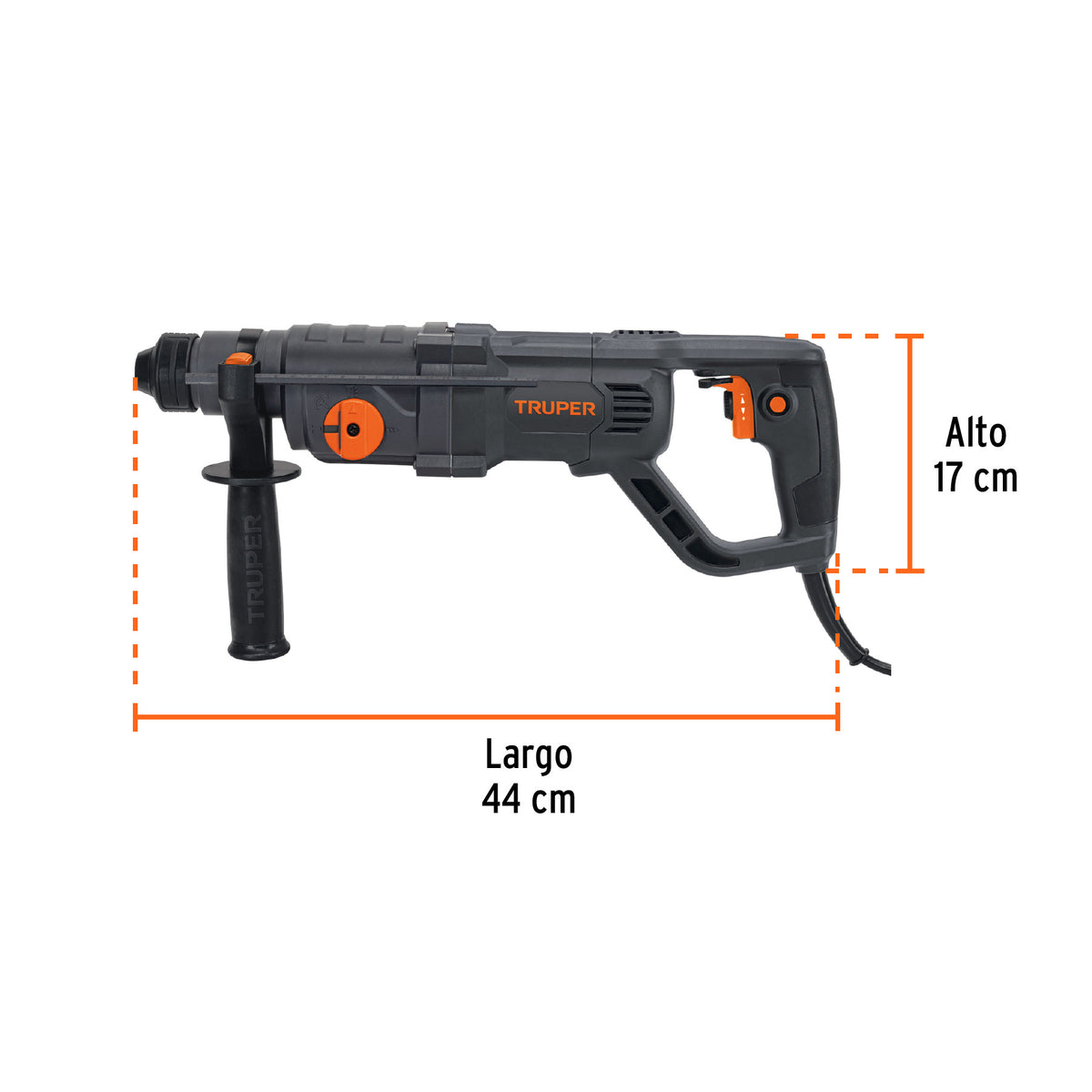 Rotomartillo SDS Plus/destornillador, 3.5 J, 800W, mango D, Truper, SKU 102873 — vista 4