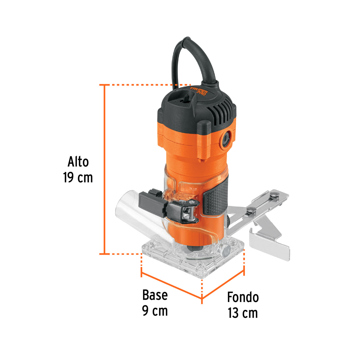 Router (rebajadora) compacto 600 W, 3/4 HP, TRUPER PRO, Truper, SKU 102379 — vista 4