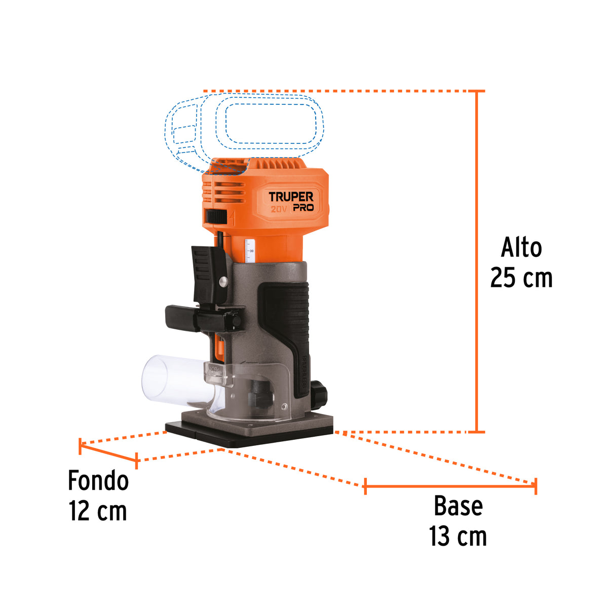 Router (Rebajadora) 1/4', sin accesorios, TRUPER PRO, Truper, SKU 103262 — vista 4