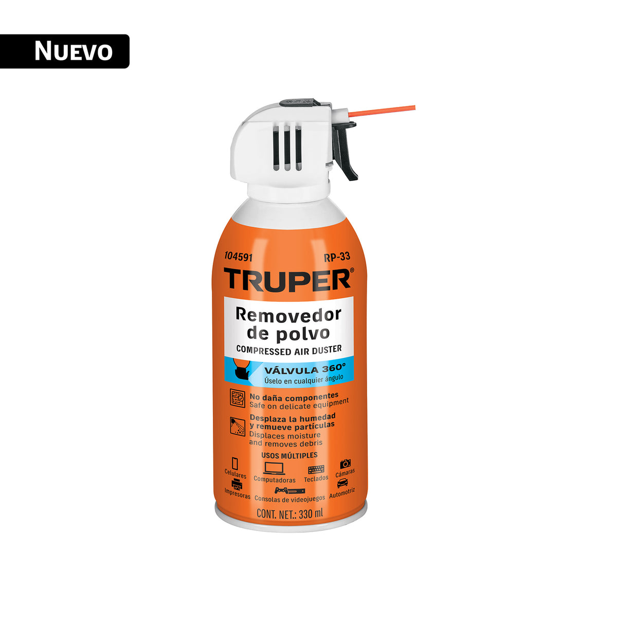 Removedor de polvo (aire comprimido) de 330 ml, TRUPER — foto oficial 1