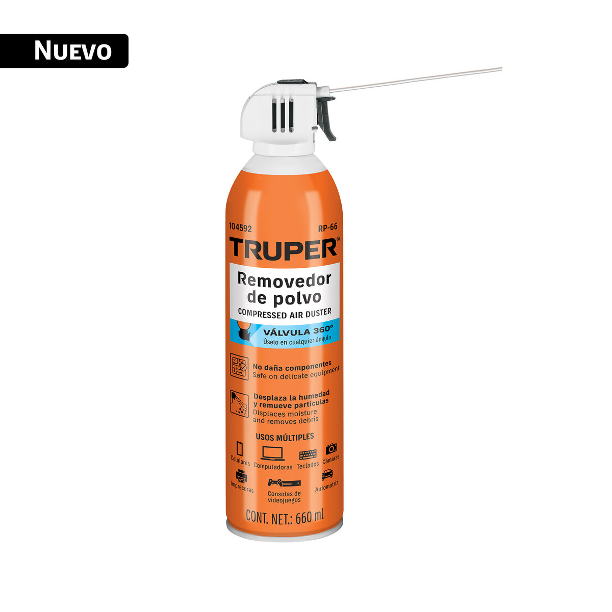 Removedor de polvo (aire comprimido) de 660 ml, TRUPER — foto oficial 1