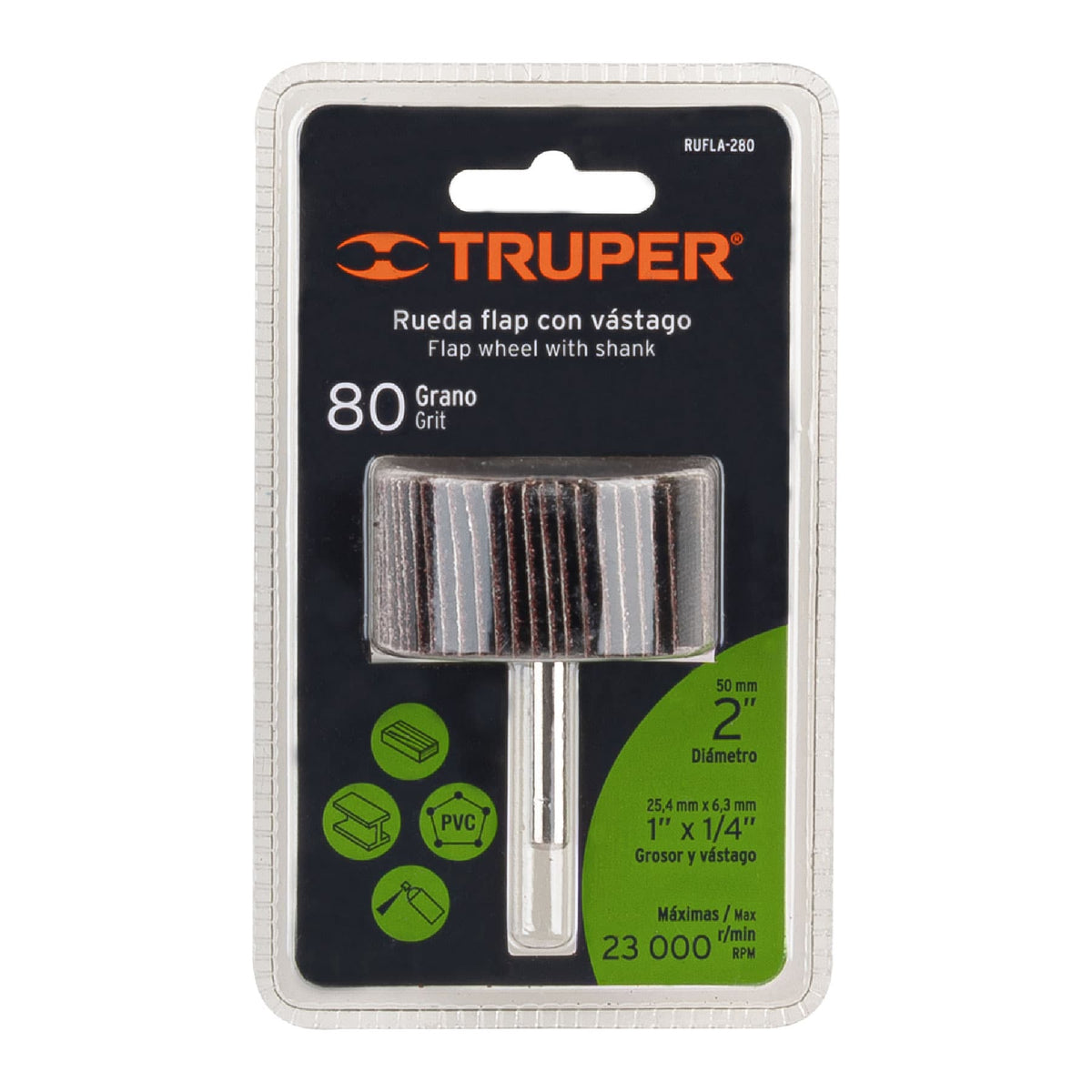 Rueda flap de 2' grano 80 TRUPER — foto oficial 2