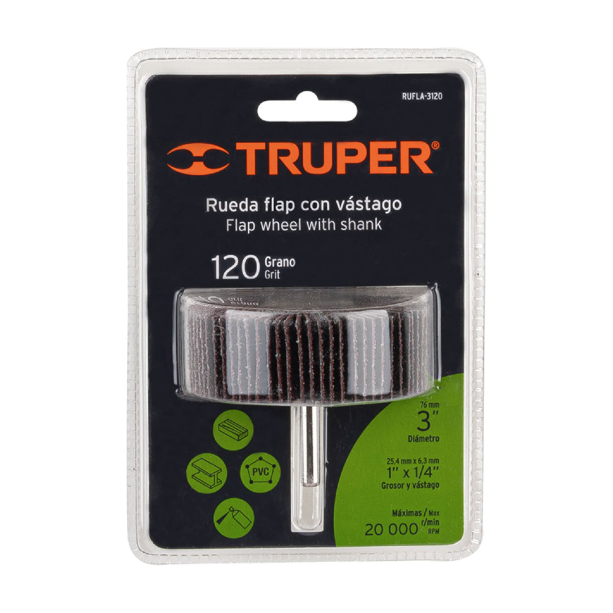 Rueda flap de 3' grano 120 TRUPER — foto oficial 2