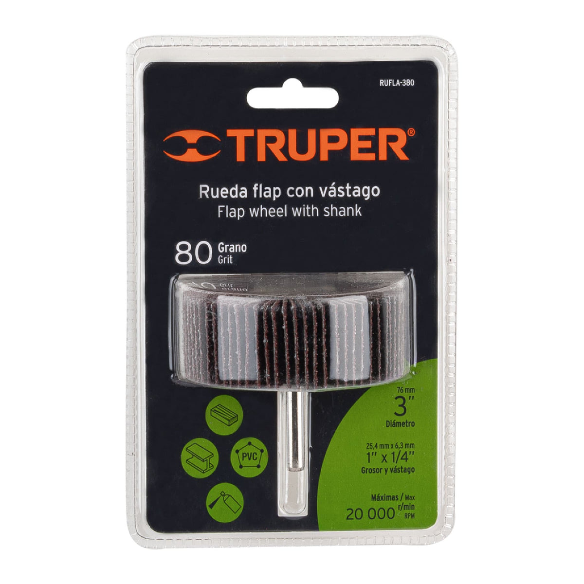 Rueda flap de 3' grano 80 TRUPER — foto oficial 2
