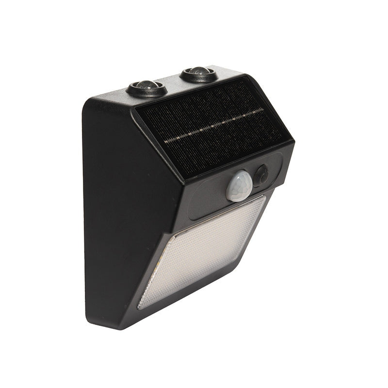 LÁMPARA ARBOTANTE MURO LED SENSOR MOVIMIENTO DOBLE VISTA 330LM 65K LUZ FRÍA BOOMER SA2103A6