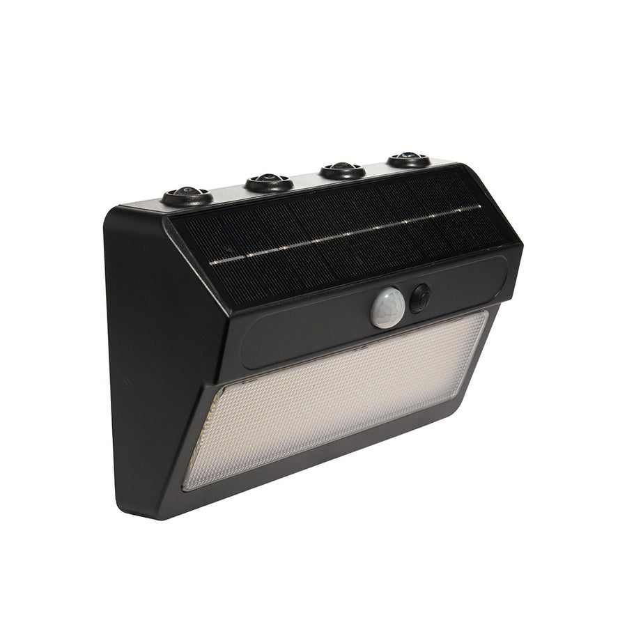 LÁMPARA ARBOTANTE MURO LED SENSOR MOVIMIENTO DOBLE VISTA 600LM 65K LUZ FRÍA BOOMER SA2104A6
