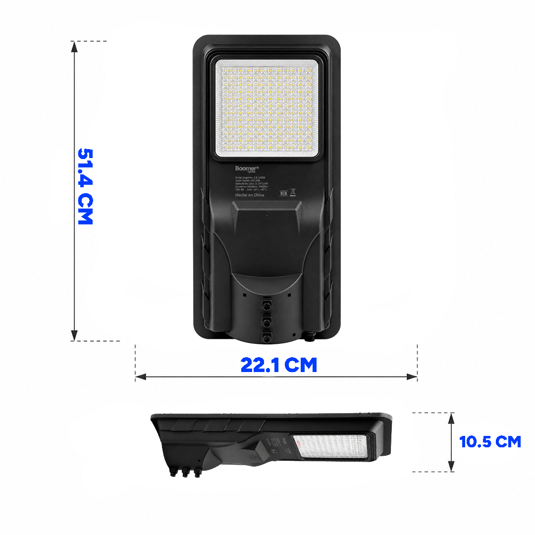SUBURBANA STREET LIGHT SOLAR 240W 65K LUZ FRÍA BOOMER SS22022F