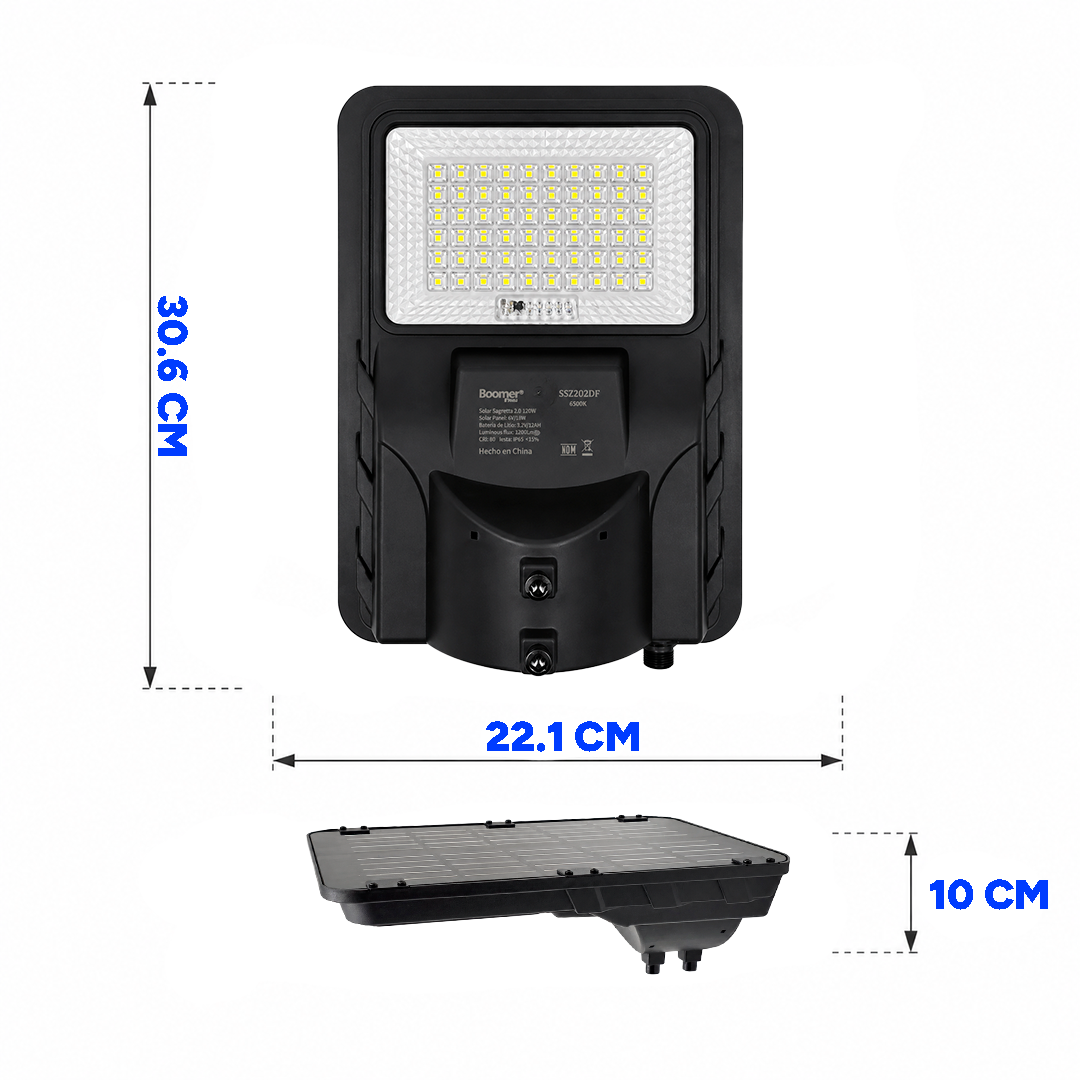 SUBURBANA STREET LIGHT SOLAR 120W 65K LUZ FRÍA BOOMER SS2202DF