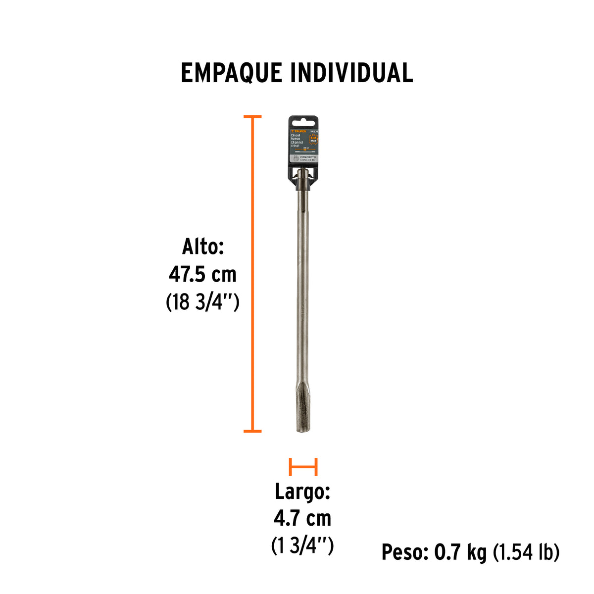 Cincel hueco para acanalado SDS max 7/8' x 16', TRUPER, Truper, SKU 101239 — vista 5
