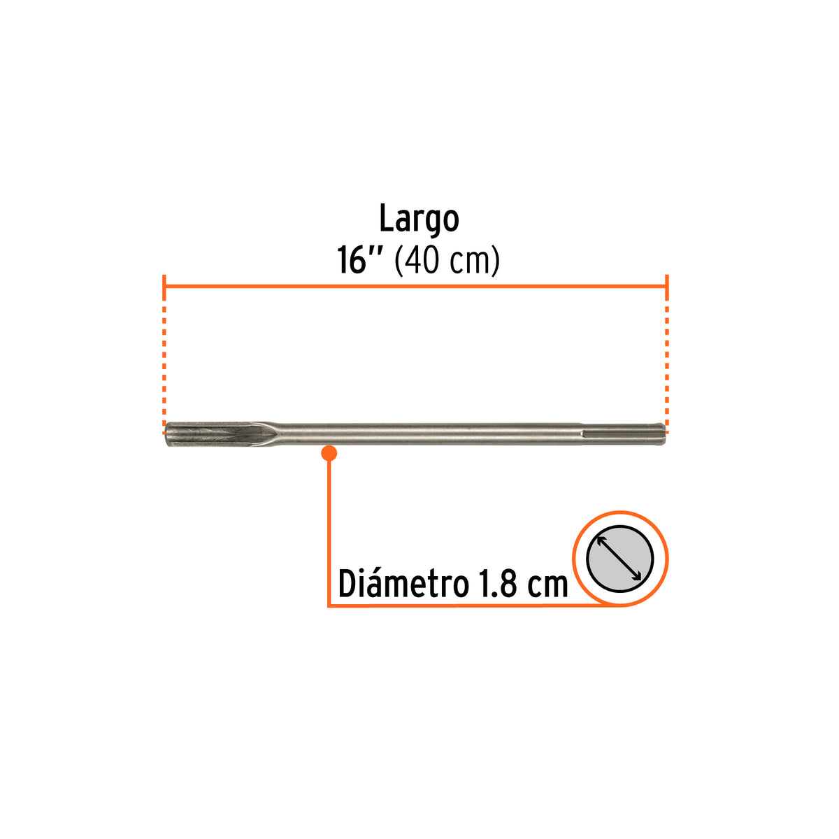 Cincel hueco para acanalado SDS max 7/8' x 16', TRUPER, Truper, SKU 101239 — vista 3