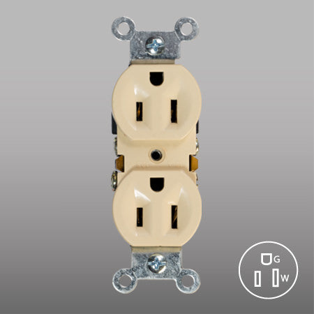 RECEPTACULO OCULTO DUPLEX 2P MARFIL