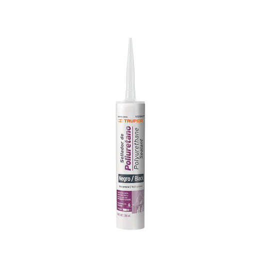 Sellador de poliuretano de 280 ml, negro, TRUPER — foto oficial 1