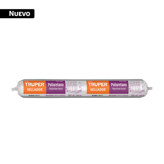 Sellador de poliuretano tipo salchicha blanco 600 ml, TRUPER — foto oficial 1