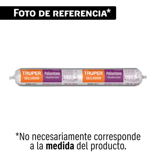Sellador de poliuretano tipo salchicha negro 600 ml, TRUPER — foto oficial 1
