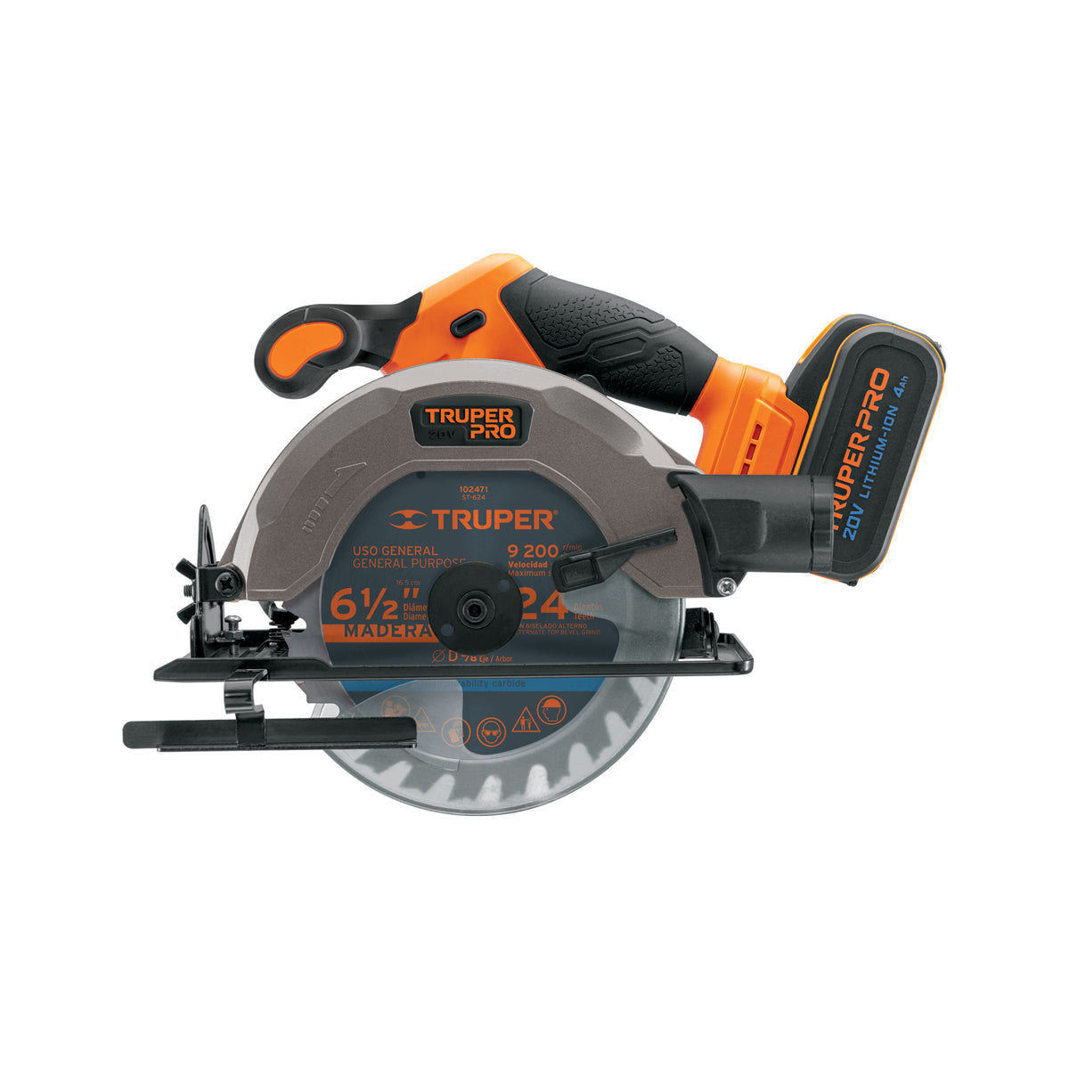 Sierra circular 6-1/2', 20V, 1 batería 4Ah, TRUPER PRO — foto oficial 1