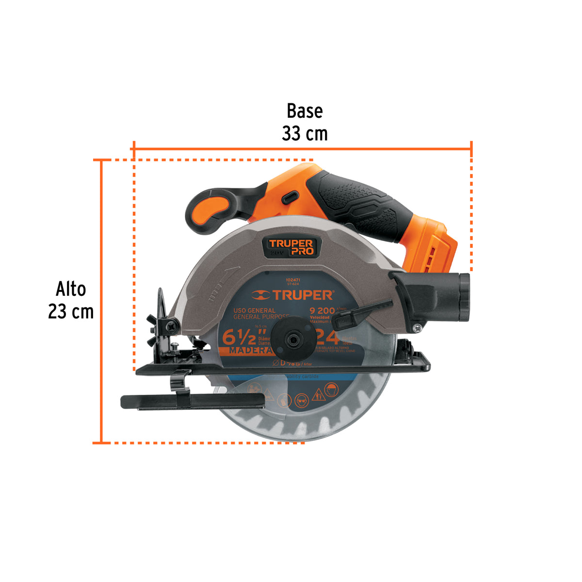 Sierra circular 6-1/2', 20V, sin accesorios, TRUPER PRO, Truper, SKU 103257 — vista 4