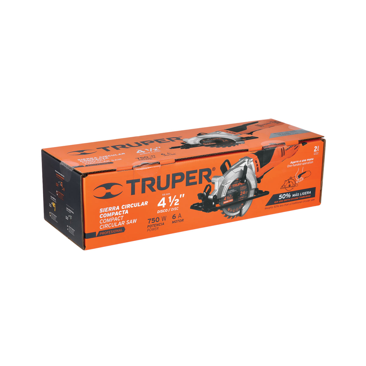 Sierra circular compacta 4-1/2, 750 W, TRUPER PRO — foto oficial 2