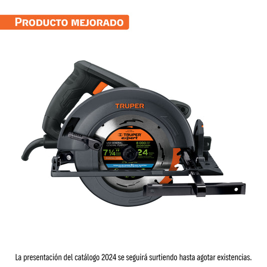 Sierra circular 7-1/4', 1800W, TRUPER INDUSTRIAL — foto oficial 1