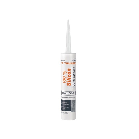 Sellador blanco 100% silicón de 280 ml TRUPER — foto oficial 1