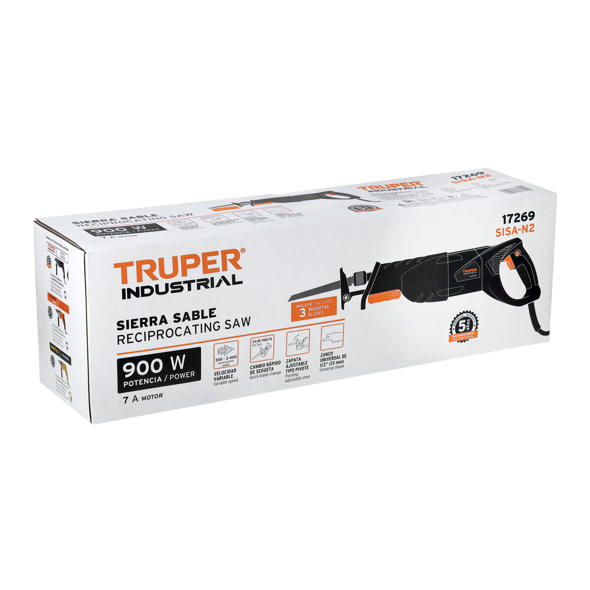 Sierra sable 900W velocidad variable TRUPER INDUSTRIAL — foto oficial 2