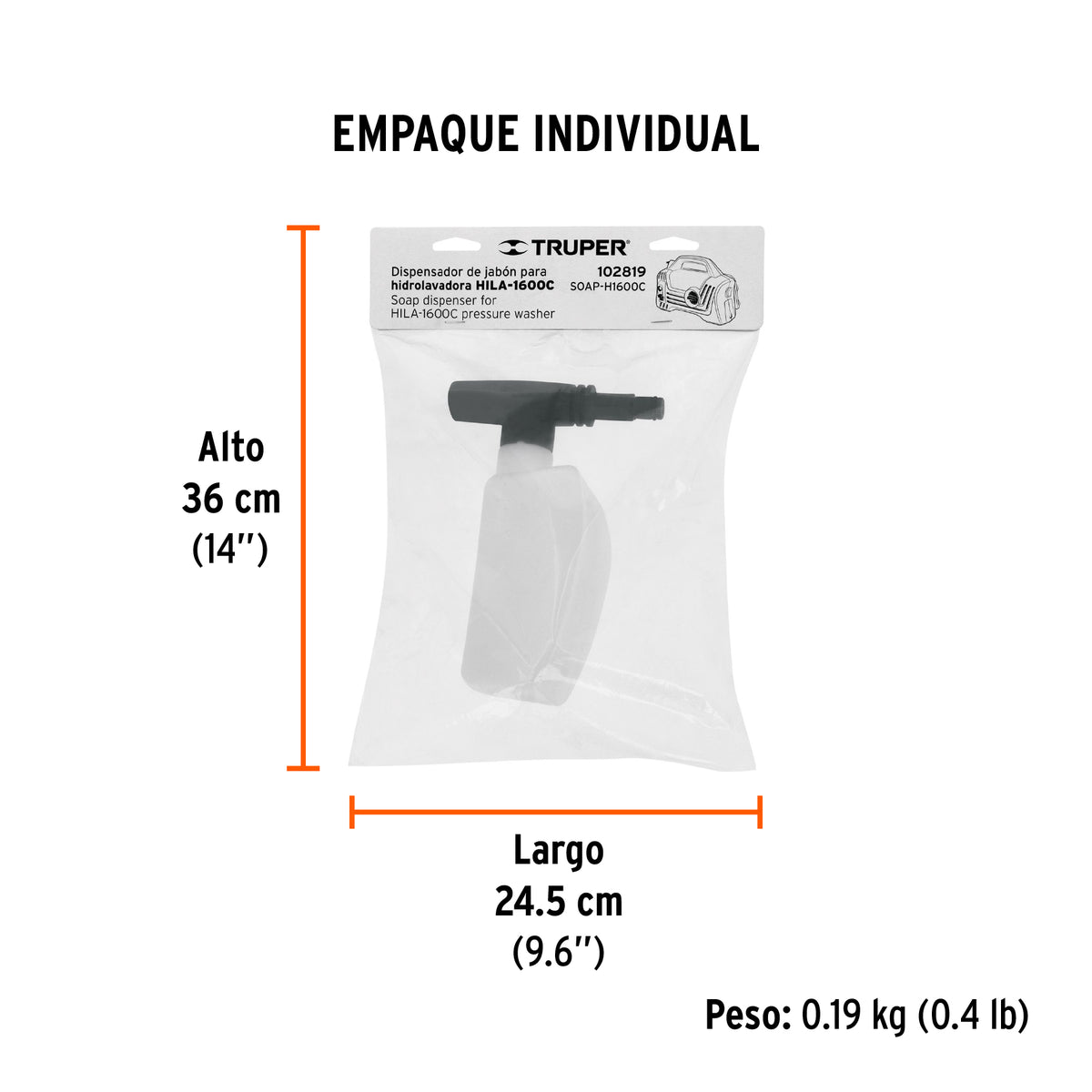 Dispensador de jabón para HILA-1600C, TRUPER, Truper, SKU 102819 — vista 5