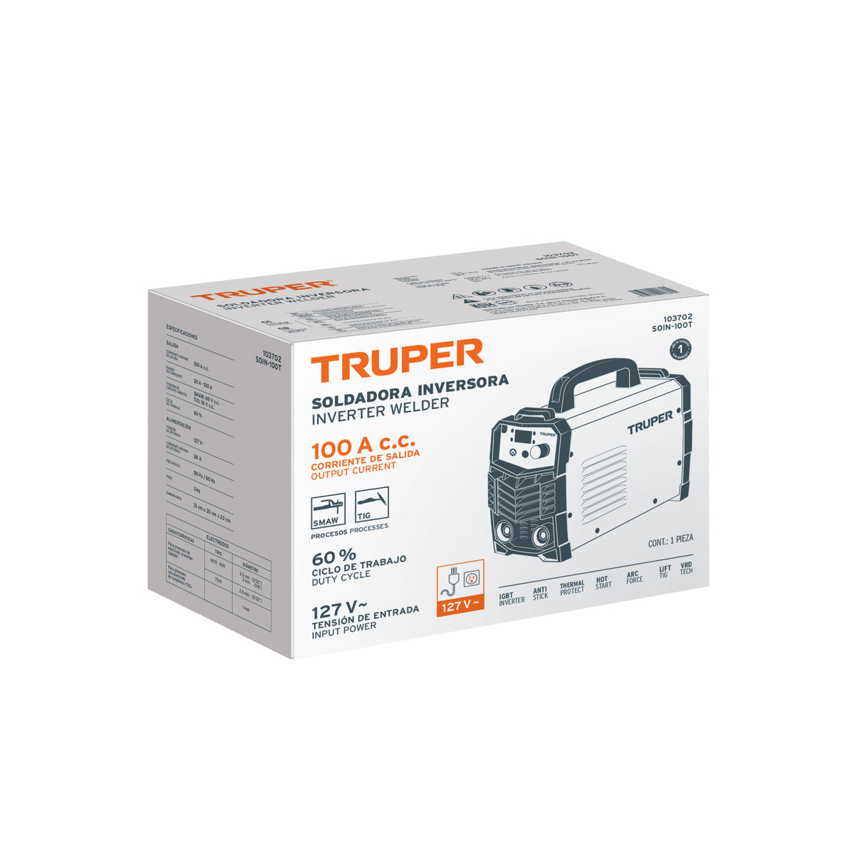 Soldadora inversora 100A, 127V, TRUPER — foto oficial 2