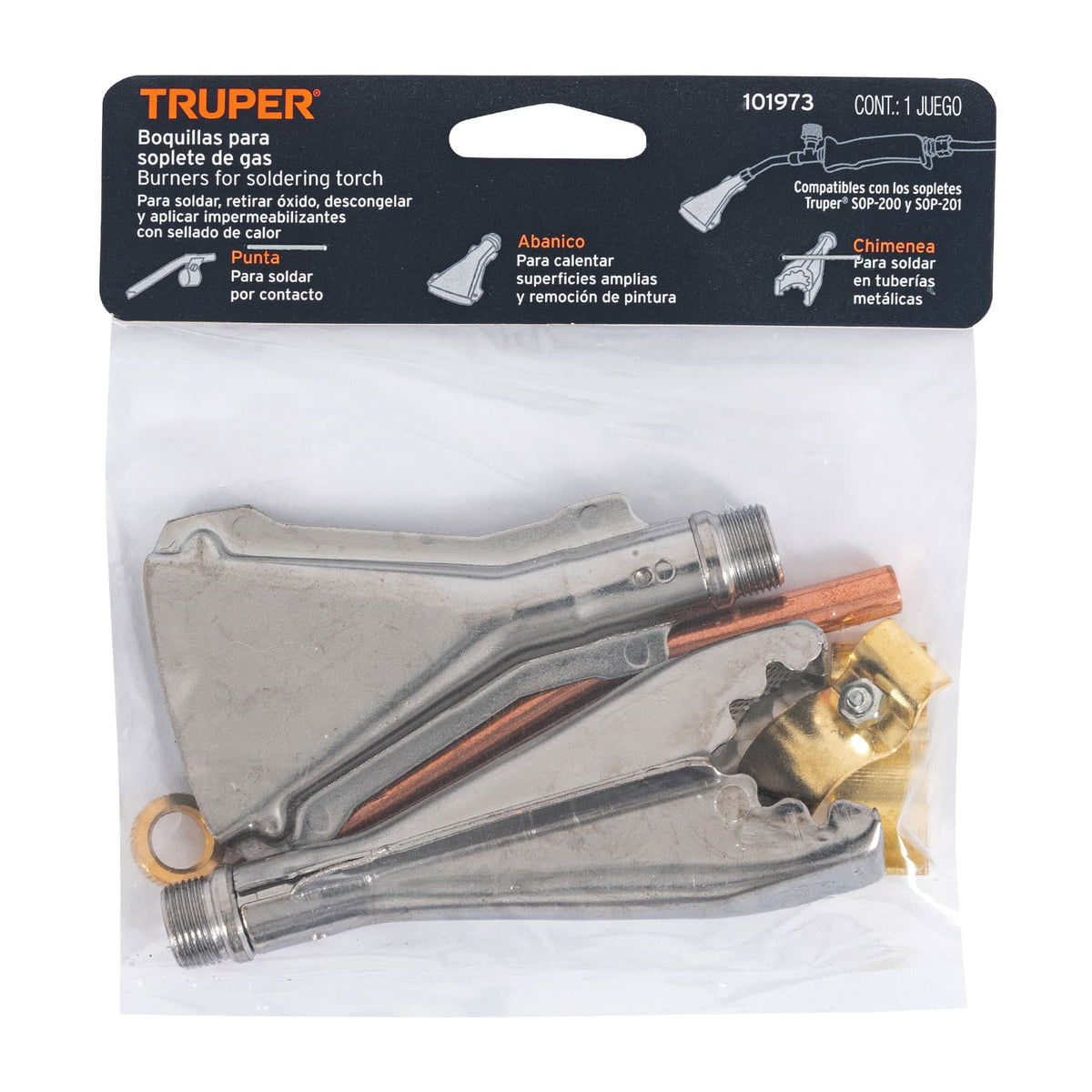 Juego de 3 boquillas para soplete, TRUPER, Truper, SKU 101973 — vista 2