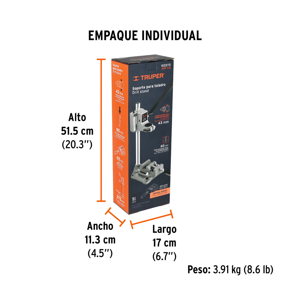 Soporte vertical para taladro 3/8'-1/2', TRUPER, Truper, SKU 102272 — vista 5