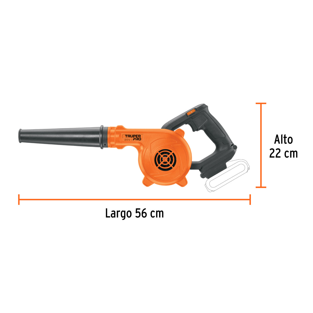 Sopladora para taller, 20V, sin accesorios, TRUPER PRO, Truper, SKU 103266 — vista 4