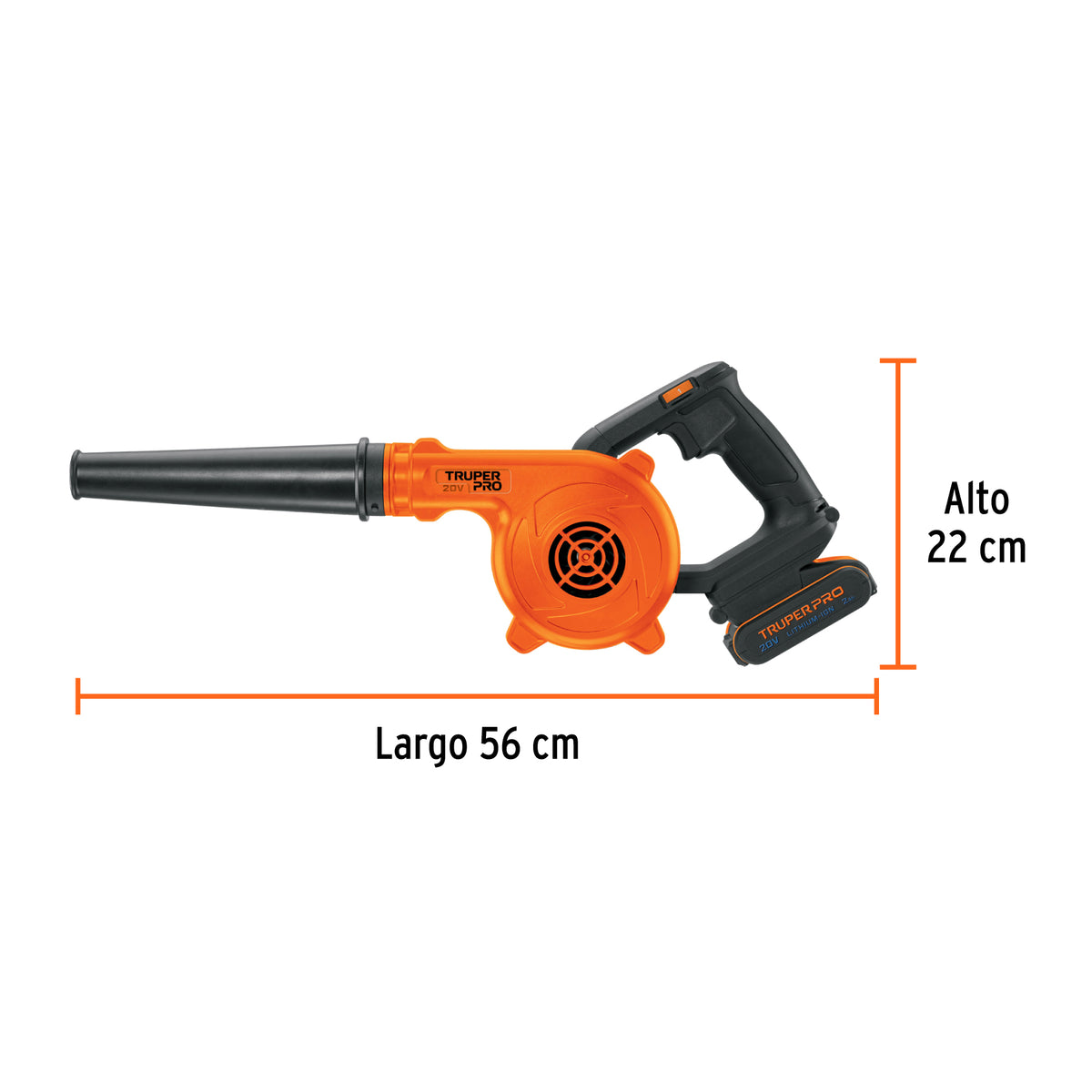 Sopladora para taller, 20V, 1 batería 2Ah, TRUPER PRO, Truper, SKU 103265 — vista 4