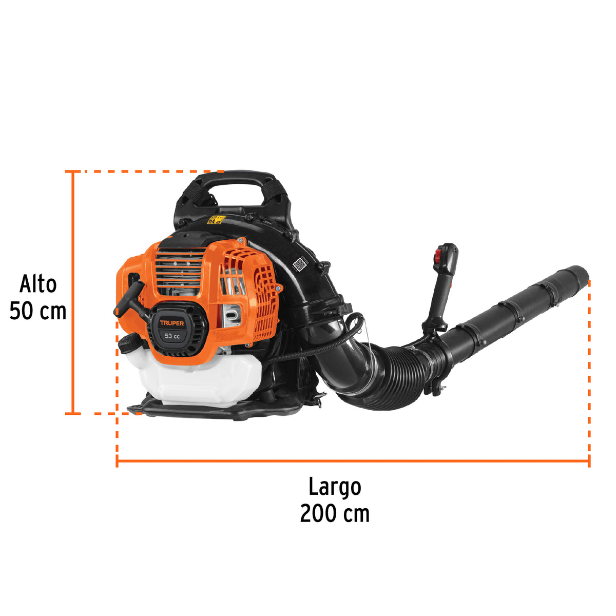 Sopladora con motor de 53cc a gasolina, tipo mochila, TRUPER, Truper, SKU 102970 — vista 4
