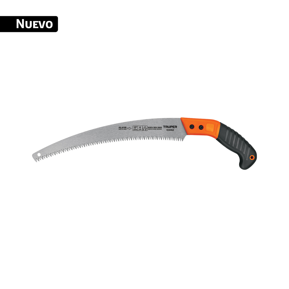 Serrucho de poda 12', hoja curva, 6 DPP, con funda, TRUPER — foto oficial 1