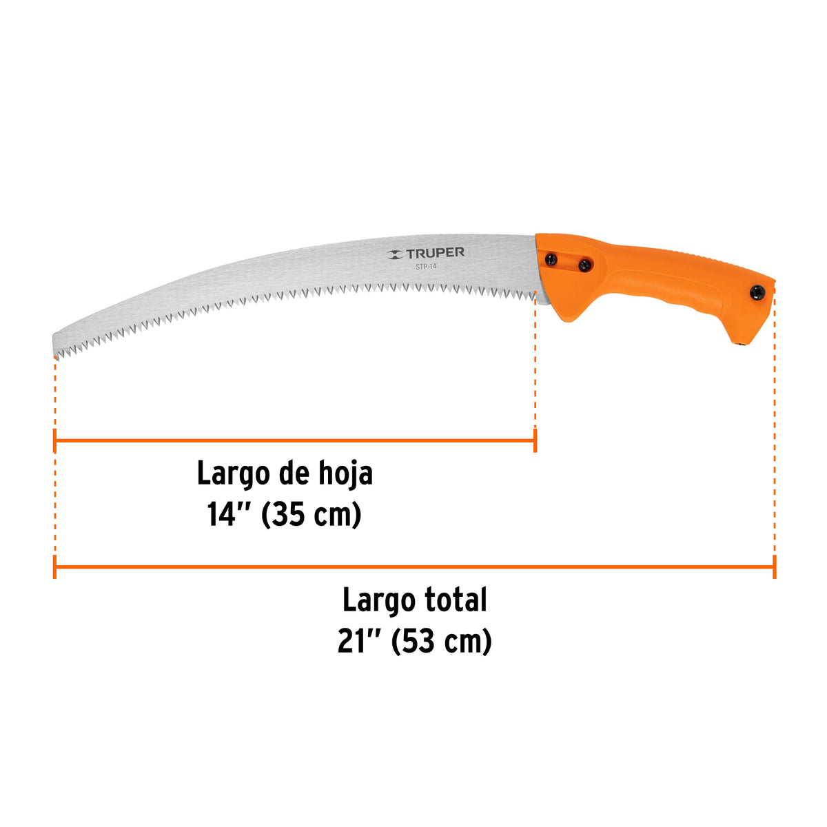 Serrucho de poda 14',hoja curva,6 DPP,mango plástico, TRUPER, Truper, SKU 101430 — vista 3