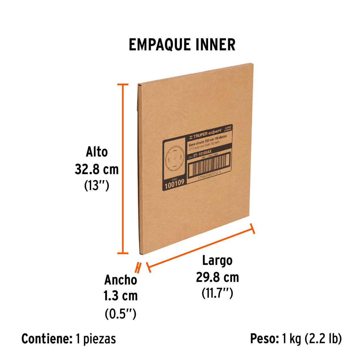 Disco sierra 10' p/aluminio, 100 dientes centro 5/8', EXPERT, Expert, SKU 100109 — vista 6