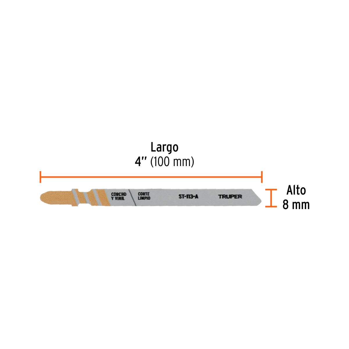 Blíster 5 seguetas T, cuchilla HCS, para material suave, Truper, SKU 103070 — vista 3
