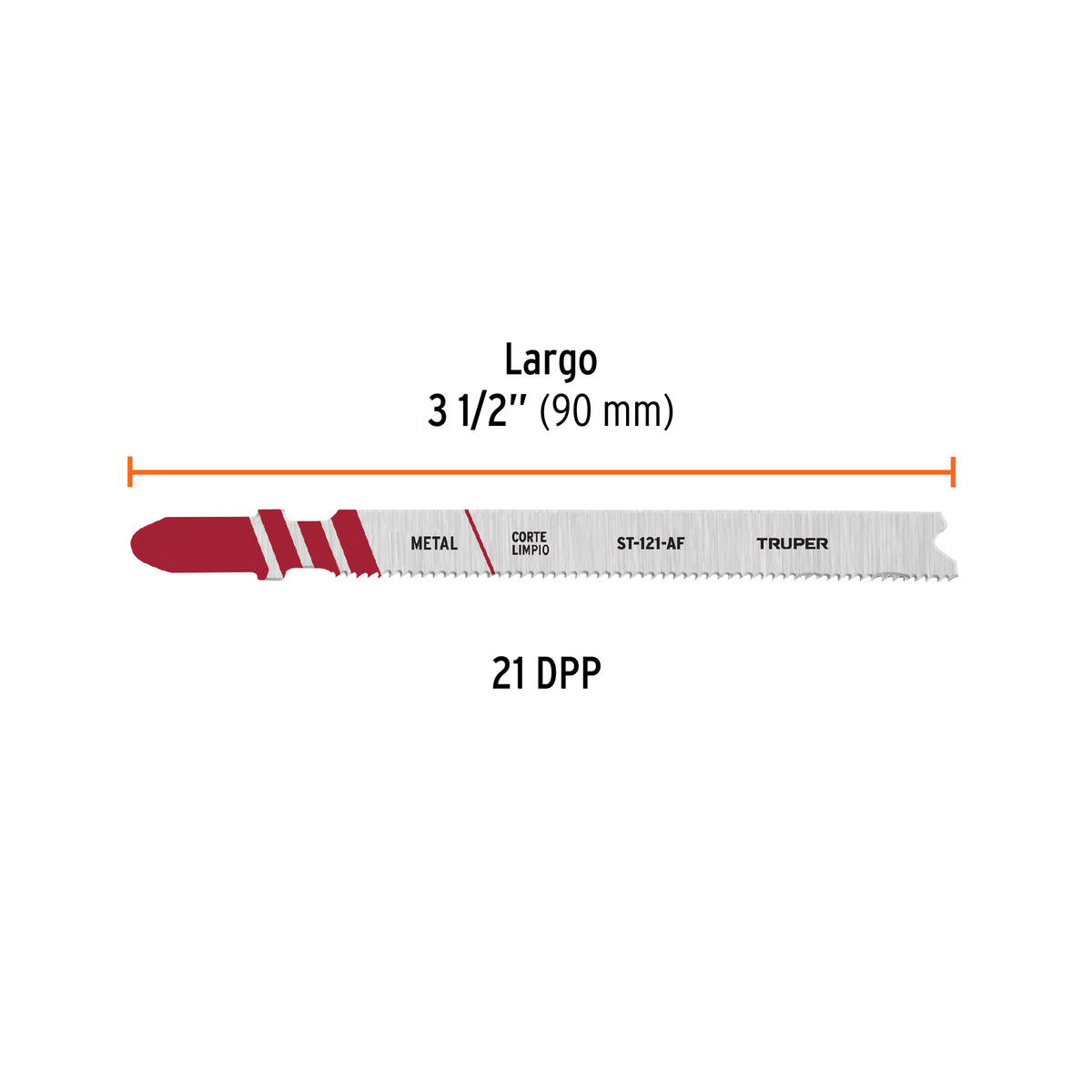 Blíster 5 seguetas T, 21 DPP BIM, corte recto rápido/metal, Truper, SKU 103048 — vista 3
