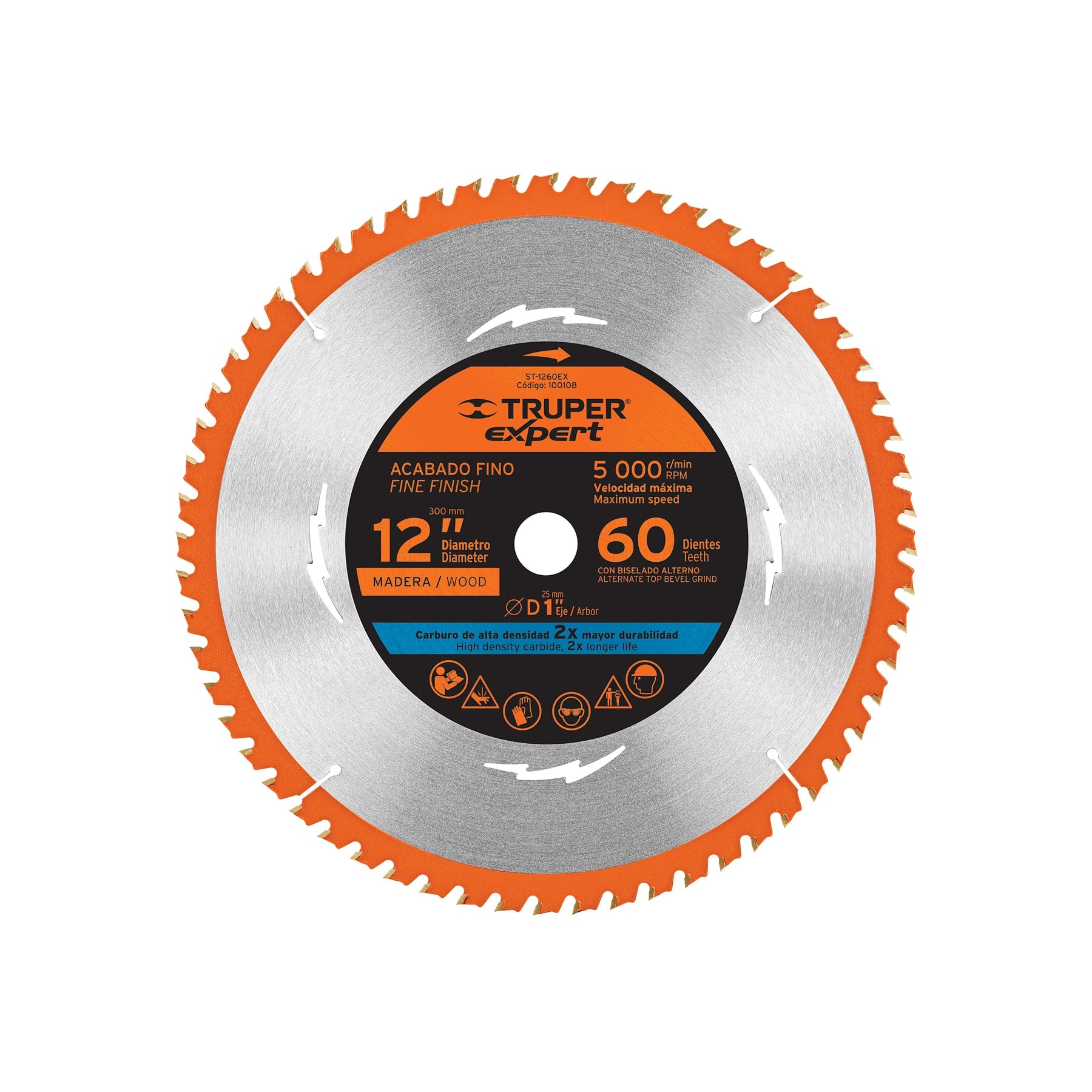Disco sierra 12' para madera, 60 dientes centro 1', EXPERT, Expert, SKU 100108