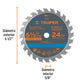 Disco sierra 6-1/2' p/madera, 24 dientes con centro 5/8', Truper, SKU 102471 — vista 4